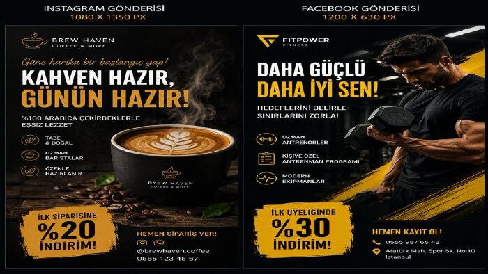 çekici sosyal medya tasarımları hazırlıyorum