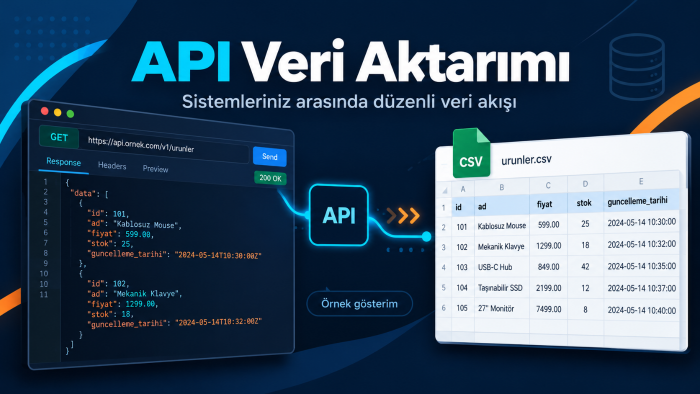 API verilerinizi Excel ve CSV dosyalarına aktarırım