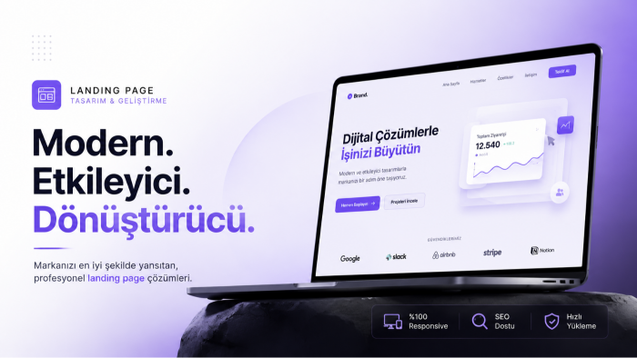 modern ve dönüşüm odaklı landing page tasarlarım