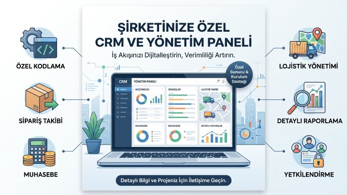 şirketinize özel CRM ve yönetim paneli geliştiririm