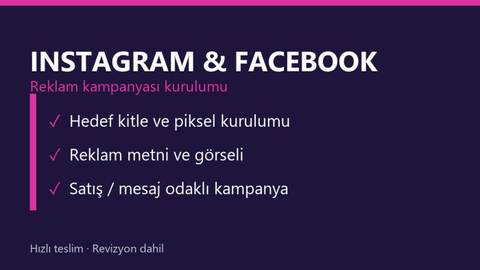 Instagram ve Facebook reklam kampanyanızı kurabilirim