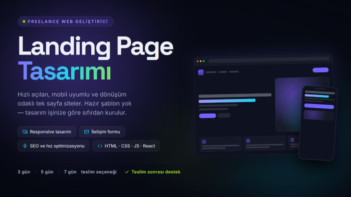 mobil uyumlu ve hızlı landing page tasarlar ve kodlarım