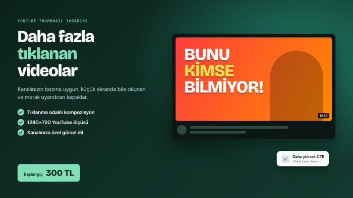 tıklanma oranını artıran YouTube thumbnail tasarımı yaparım
