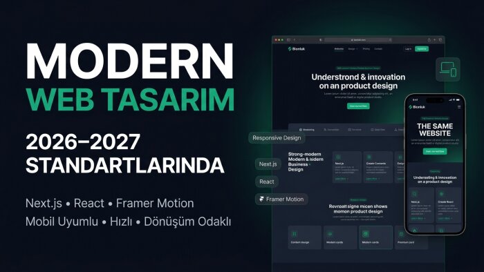 Next.js ve React altyapısıyla modern web sitesi geliştiririm