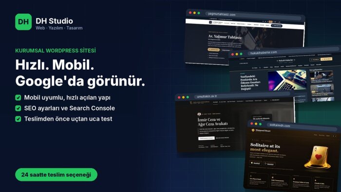 işletmenize mobil uyumlu ve SEO'lu WordPress sitesi kurarım