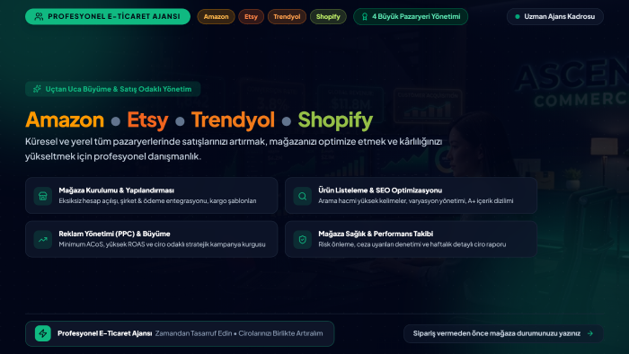 e-ticaret pazaryerleri için profesyonel danışmanlık veririm