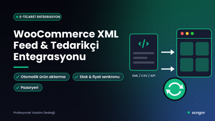 WooCommerce XML ve tedarikçi entegrasyonu yaparım