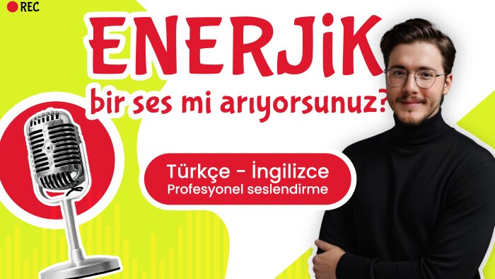 Türkçe ve İngilizce profesyonel seslendirme hizmeti veririm