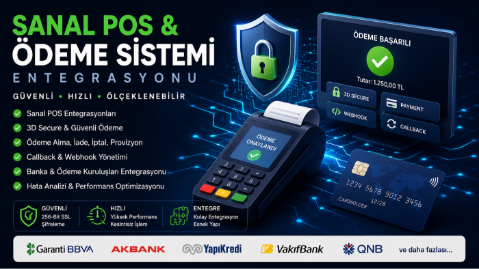 sanal pos ve ödeme sistemi entegrasyonu yaparım