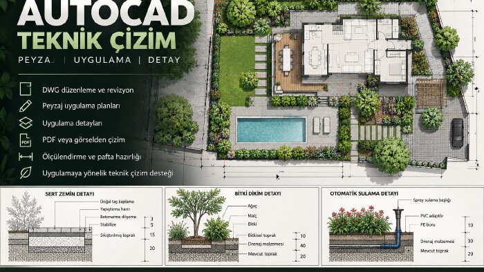 AutoCAD ile teknik çizim ve uygulama detayı hazırlayabilirim