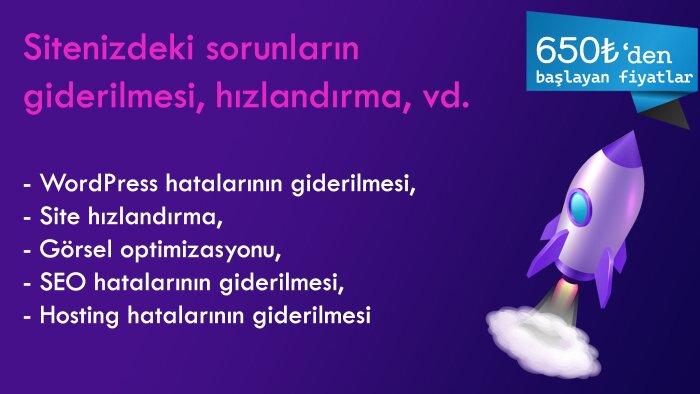hata çözüp, taşıma, hızlandırma ve SEO işlerinizi yaparım