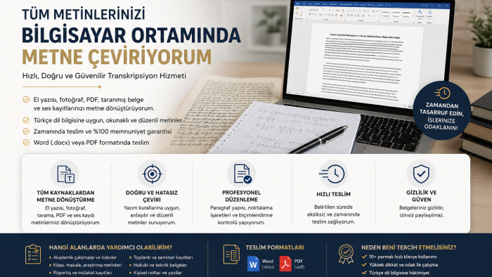 tüm metinlerinizi bilgisayar ortamına aktarırım