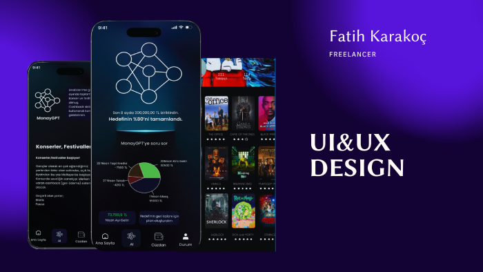  sade, anlaşılır, etkili ve modern UI tasarımları hazırlarım