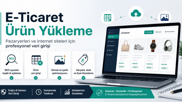 pazaryeri ve e-ticaret sitelerine ürün yüklerim