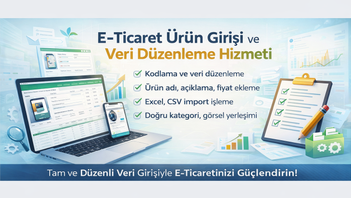 ürün veri girişi ve içerik düzenleme hizmeti veririm