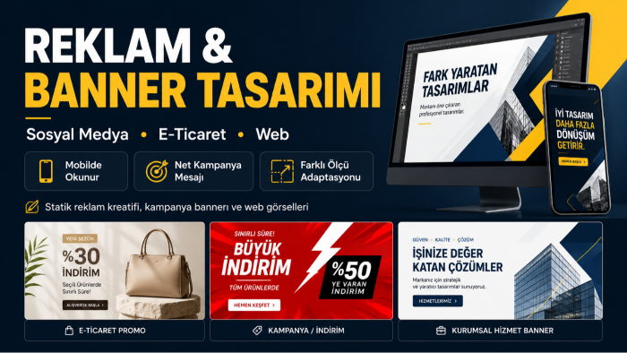 profesyonel reklam ve banner tasarımları hazırlarım