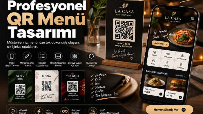 işletmenize özel profesyonel QR menü tasarlarım