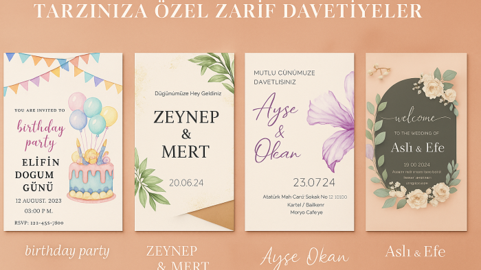 size özel eşsiz düğün davetiyesi tasarlarım