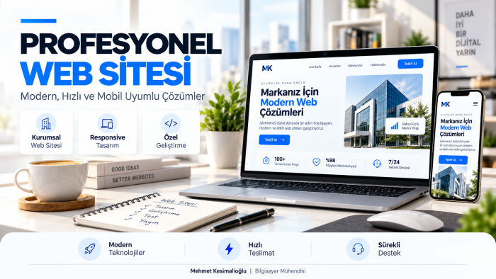 işletmenize özel modern web sitesi geliştiririm