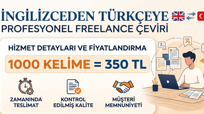 İngilizce çevirilerinizi uygun fiyata yaparım