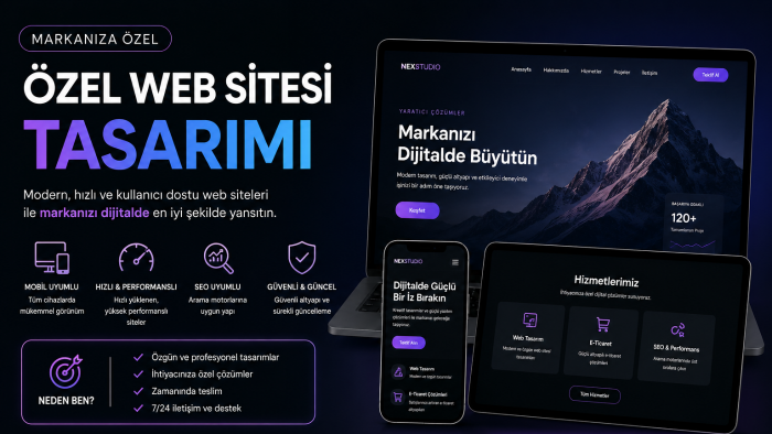 markanıza özel modern ve profesyonel web sitesi tasarlıyorum