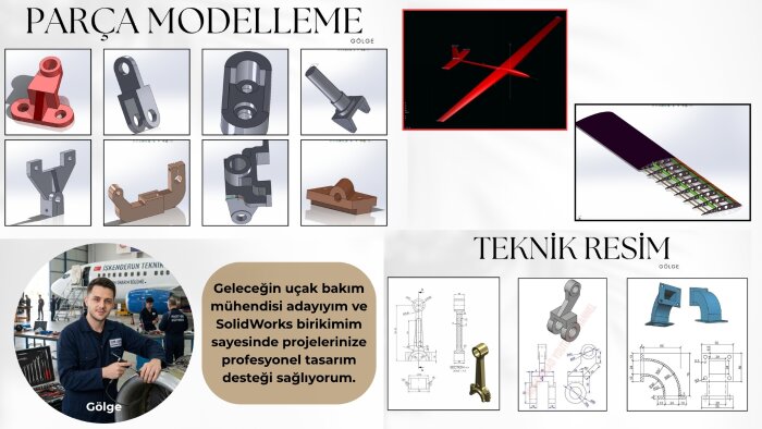 SolidWorks ile teknik çizim ve 3D modelleme yapıyorum