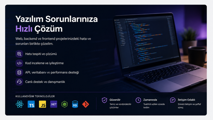 web sitesi sorunlarını çözerim