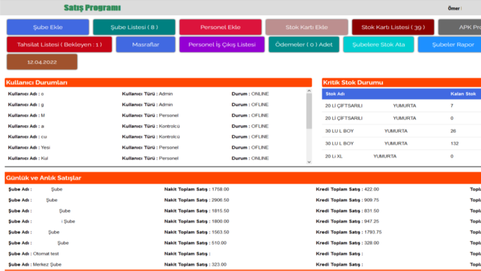 sizin için online stok kontrol ve satış programı yapabilirim