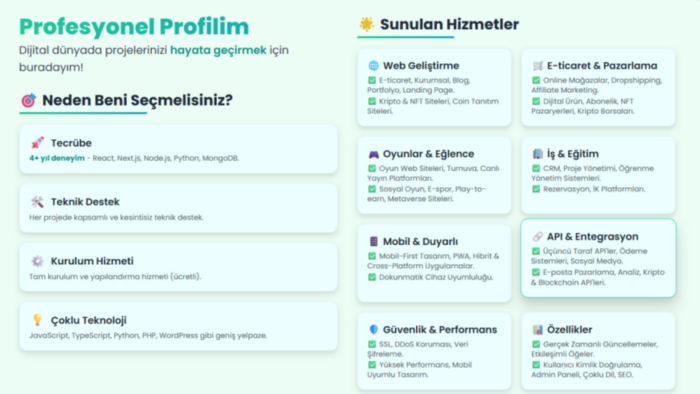 her türlü web sitesi yapabilirim
