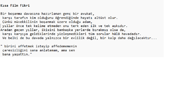 senaryoları özgün şekilde kurgularım