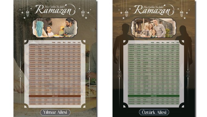 Ramazan Ayı için kişiye özel imsakiye tasarlıyorum