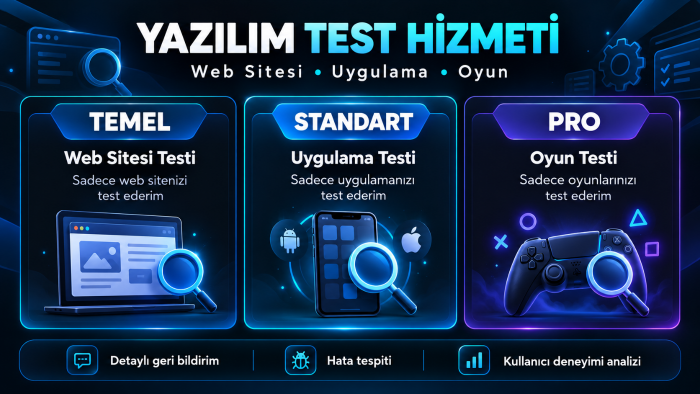 sizlerin yaptığı oyunları veya uygulamayı test edebilirim