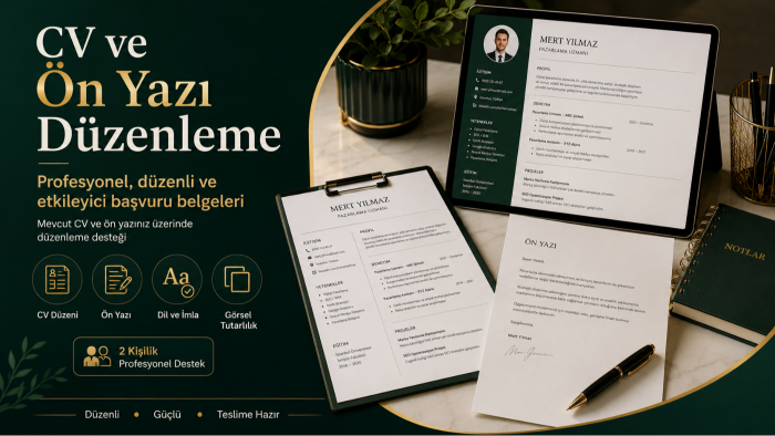 CV ve ön yazınızı profesyonel biçimde düzenlerim