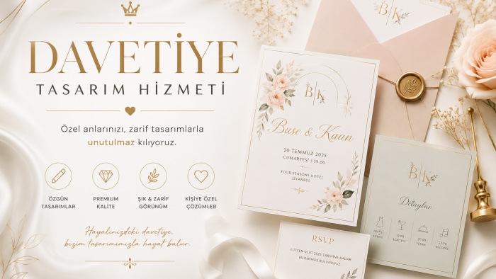 estetik davetiye tasarımları yapıyorum
