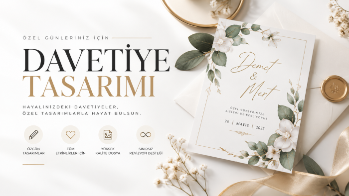 özel günleriniz için şık ve özgün davetiye tasarlarım