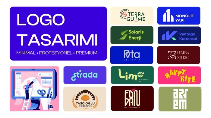 güçlü marka kimliği için logo tasarlarım