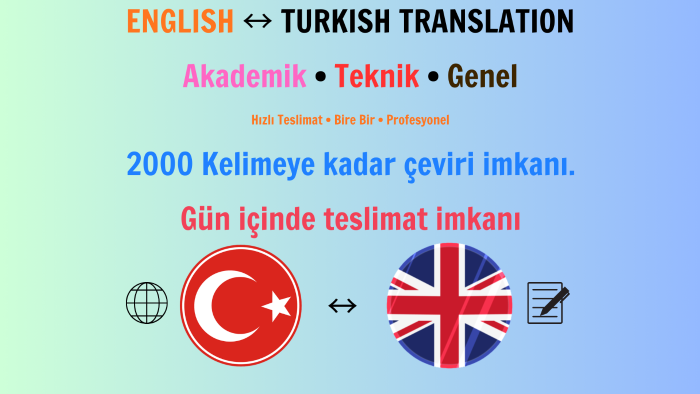 metinlerinizin akıcı ve doğru şekilde çevirisini yaparım