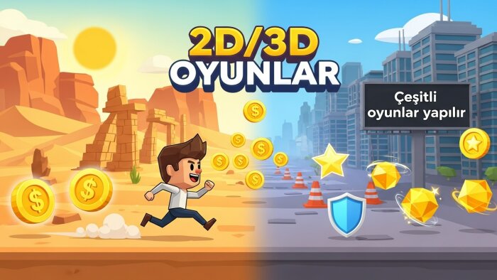 sizin için basit 2D veya 3D oyunlar geliştireceğim