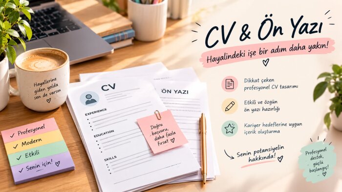  uzman olarak profesyonel CV ve ön yazı hazırlayabilirim
