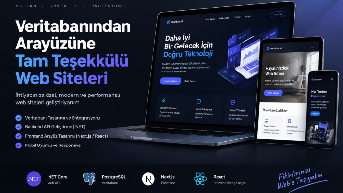 veritabanından arayüzüne kapsamlı web sitesi kurarım
