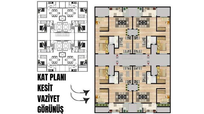 mimari plan boyama yaparım