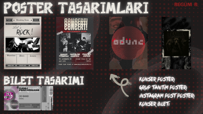 müzik grupları ve müzisyenler için poster tasarımı yaparım