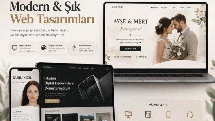modern ve şık web sitesi tasarımları yaparım