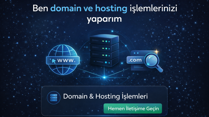 domain ve hosting işlemlerinizi sorunsuz şekilde yaparım