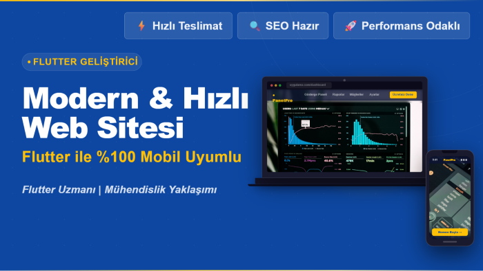 Flutter ile modern web sitenizi geliştiririm
