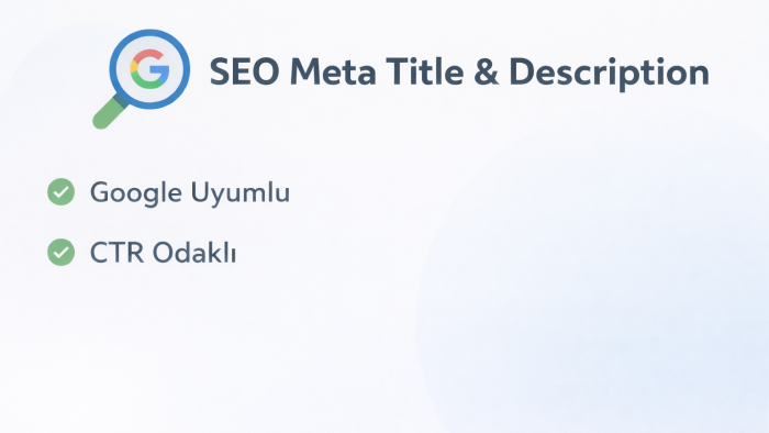 SEO uyumlu meta title ve description yazarım
