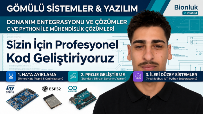 STM32, ESP32, Arduino, Modbus ile projeler geliştirebilirim