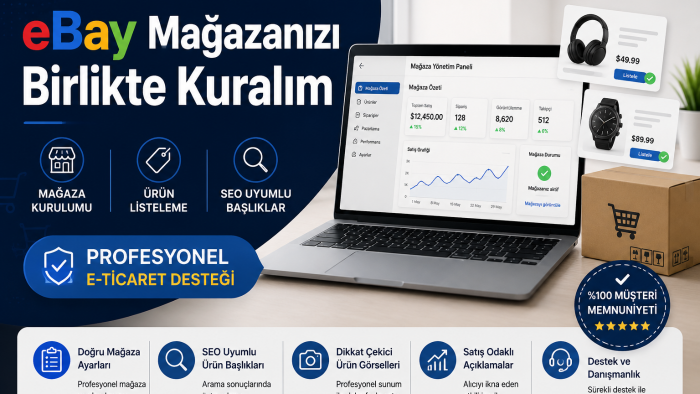 eBay mağazası profesyonel olarak kurup ve satışa hazırlarım