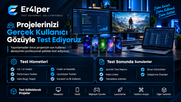ekibimle gerçek kullanıcı testlerinizi gerçekleştiririm