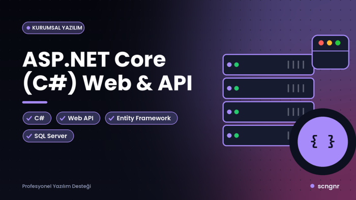 ASP.NET Core ile web uygulaması ve API geliştiririm